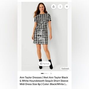 Ann Taylor Black and White Sequin Dress